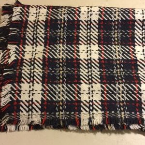 Chunky Blanket scarf red, white & blue